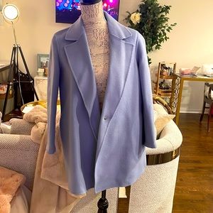 THEORY SHORT COAT. SIZE PETITE. COLOR BLUE